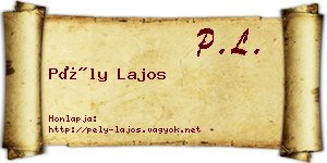 Pély Lajos névjegykártya